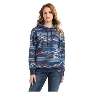 NWOT Ariat Women All Over Print Chimayo Hoodie in New Mexico Navy print Size 1X
